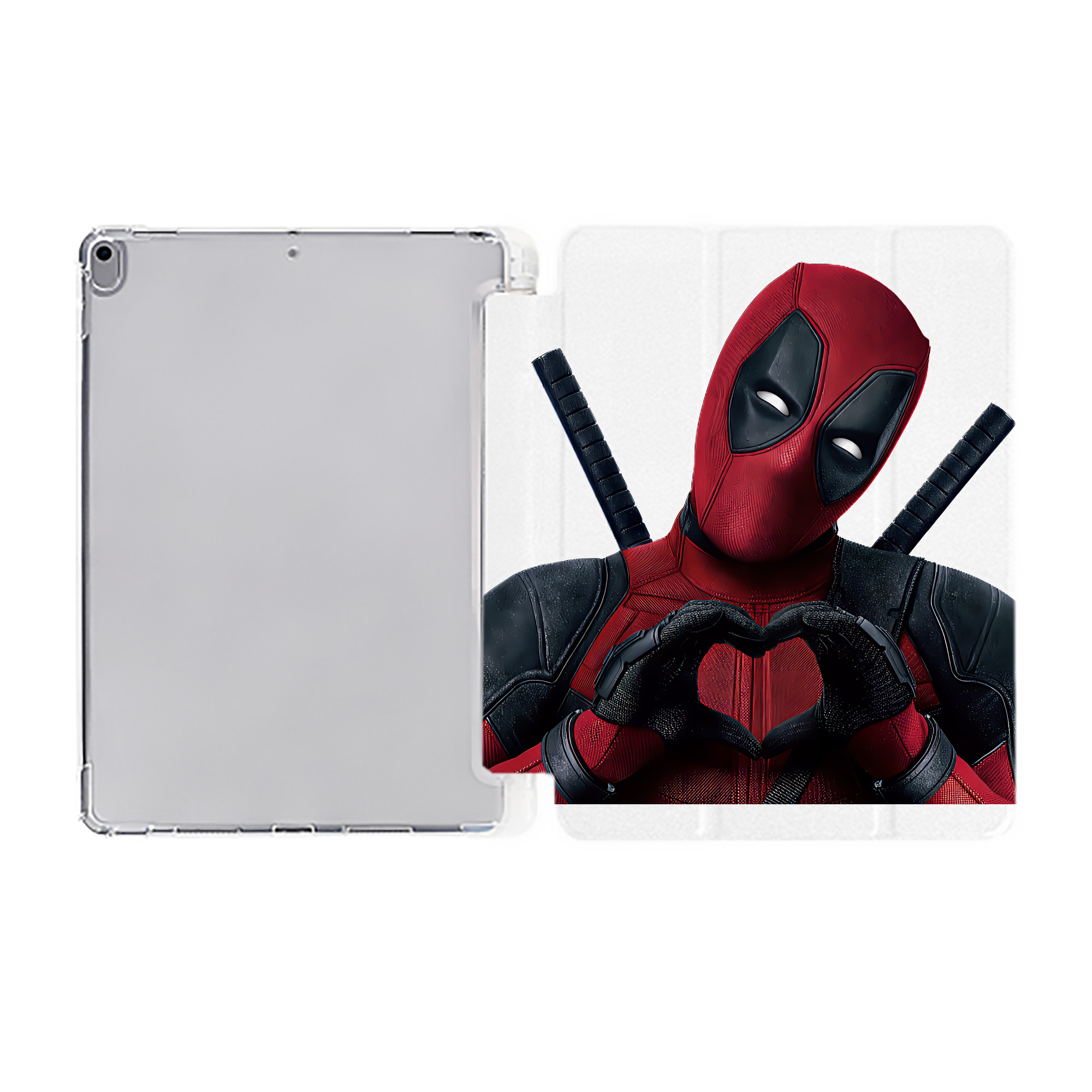 （画像用） Deadpool デッドプール IPad ケース ペン収納付き 三つ折りスタンド PUレザー×シリコン 対応機種9.5/10.5/10.9インチ